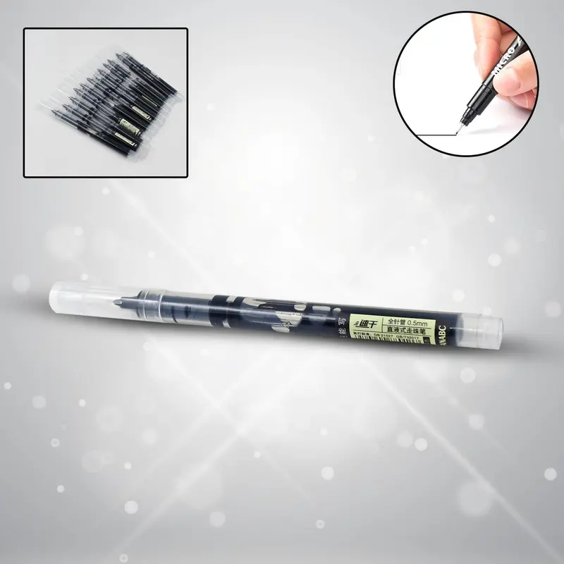 0.5 Mm Gel Ink Pen Set – 12-Piece Black Rollerball Drawing & Writing Kit 1
