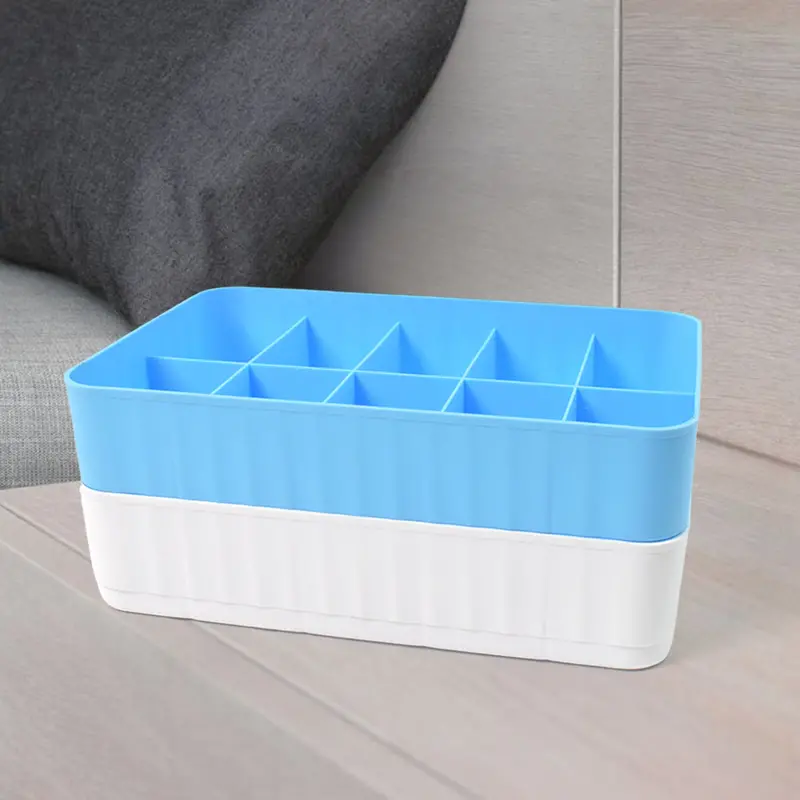 10-Compartment Desktop Drawer Organizer – Dual-Pack Underwear & Sock Sorting Box 1