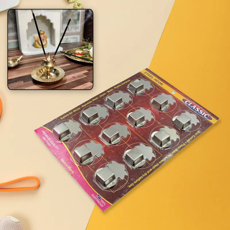 12-Pack Self-Adhesive Stainless Steel Agarbatti (Incense) Holders 1