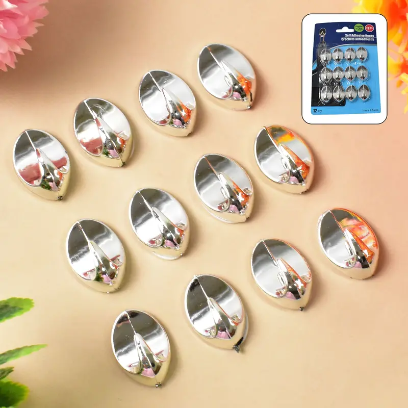 12-Piece Decorative Wall Hook Assortment – Multipurpose Adhesive & Suction Hooks 1