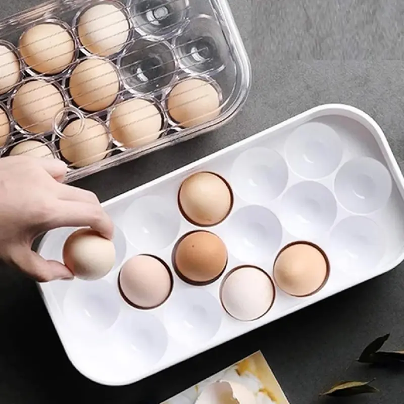 12-Slot Egg Storage Container For Secure, Stackable Refrigerator Organization 1