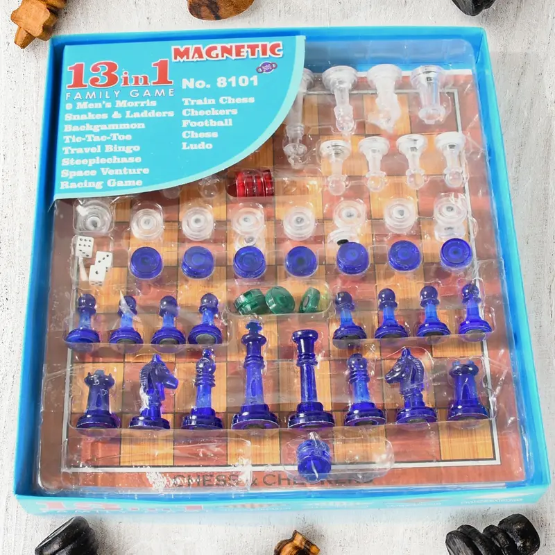 13-In-1 Family Board Game Collection – Includes Chess, Space Adventure, Steeplechase, And Other Classic Strategy & Fun Games For Children 1