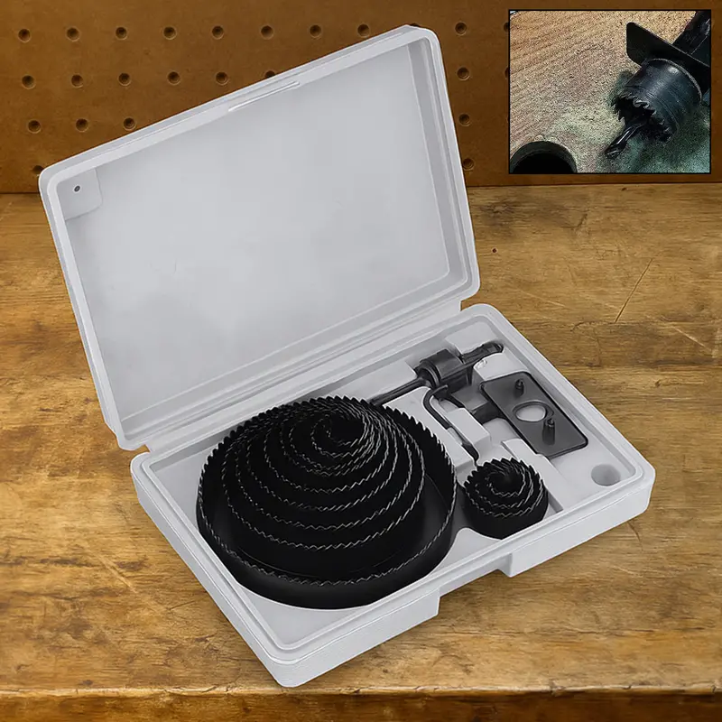16-Piece Universal Hole Saw Drill Bit Collection With Storage Case 1
