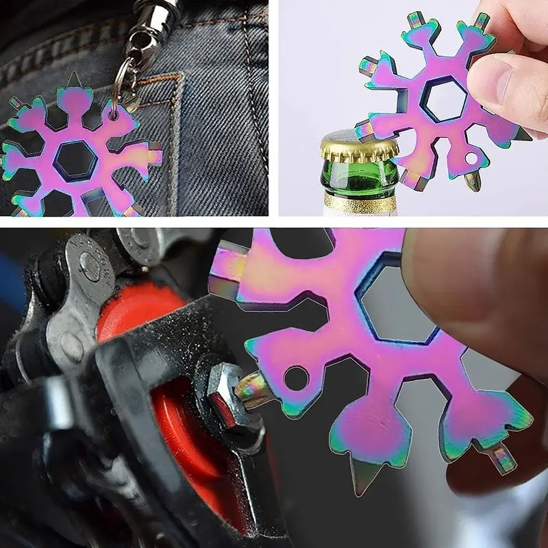 18-In-1 Snowflake-Shaped Multi-Tool – Compact All-In-One Kit With Bottle Opener, Screwdrivers, And Wrenches 1
