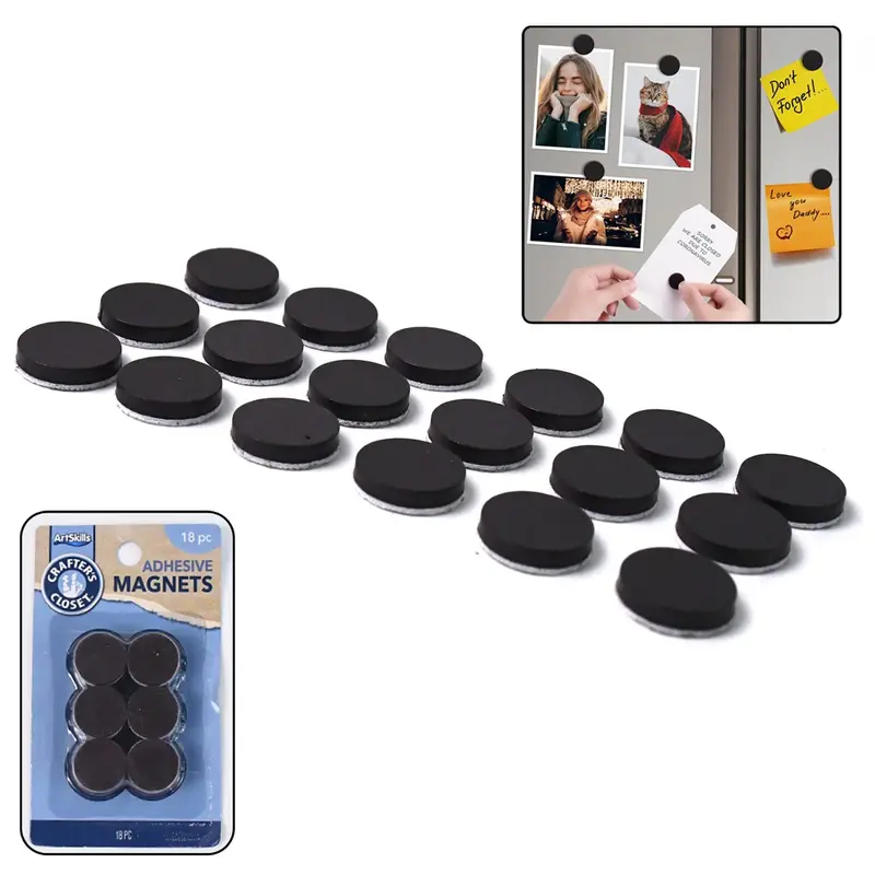 18-Piece Adhesive-Back Magnetic Tape Strips – Flexible Diy Magnet Sheets 1