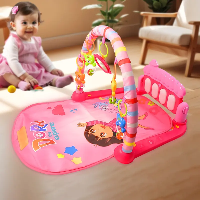 2-In-1 Baby Activity Gym – Kick Piano Mat With Detachable Fitness Arch 1