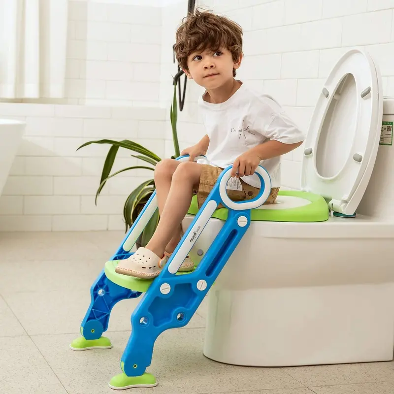 2-In-1 Foldable Training Potty Seat & Step Stool For Toddlers 1