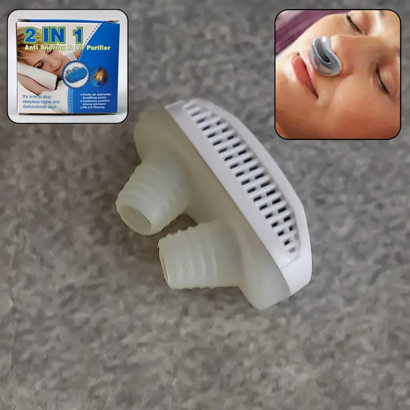 2-In-1 Nasal Airway Clip – Anti-Snoring Aid & Mini Air Purifier Device (1 Unit With Case) 1