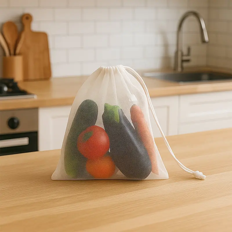 2-Pack Reusable Mesh Produce Bags – Lightweight & Washable Grocery Sacks 1