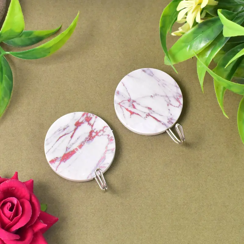 2-Pack Round Self-Adhesive Hooks – Strong Clear Mounting Hooks For Walls 1