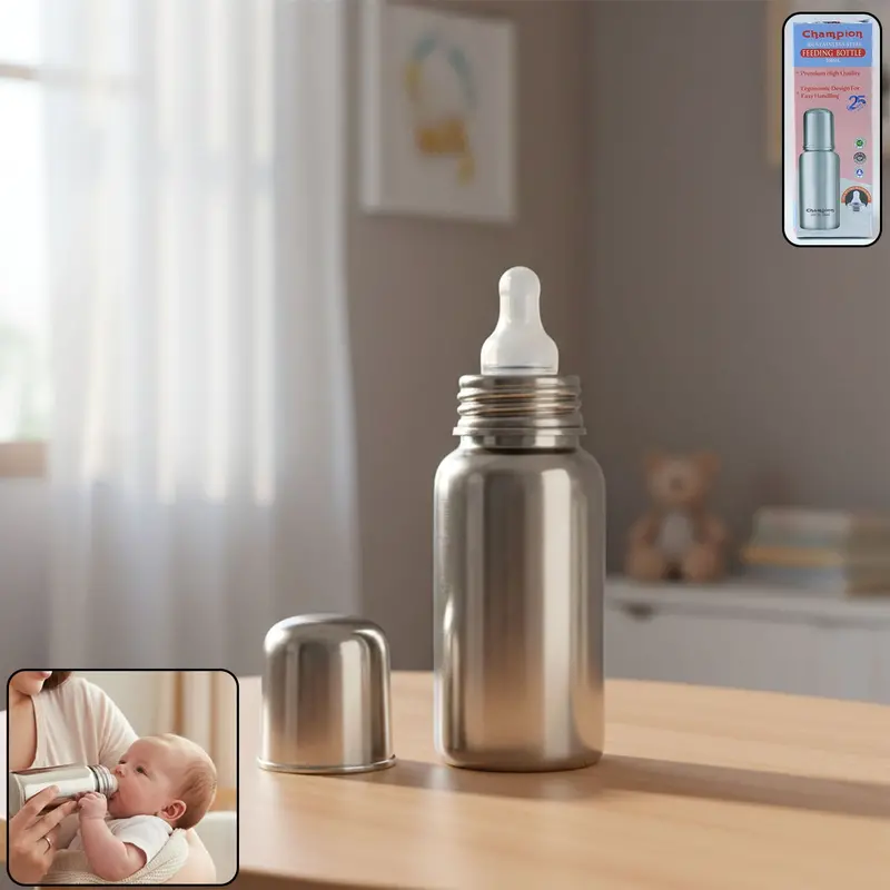 200 Ml Stainless Steel Baby Bottle – Leak-Proof & Durable 1
