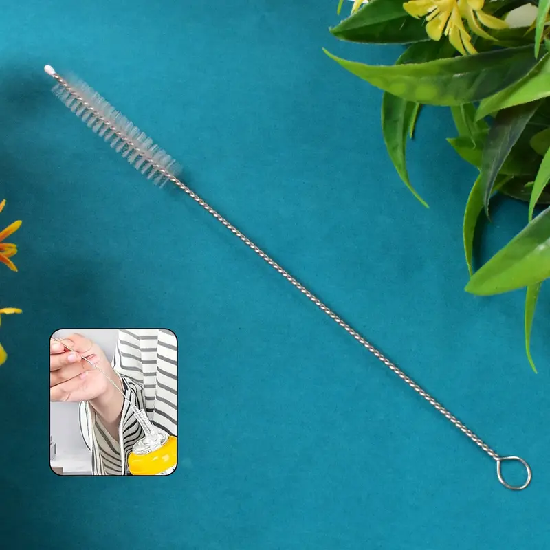 20Cm Stainless Steel Straw Cleaning Brush – Slim Pipe Brush For Reusable Straws 1