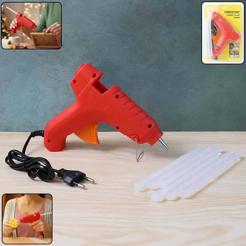 20W Premium Hot Melt Glue Gun Kit With 6 Clear Glue Sticks 1