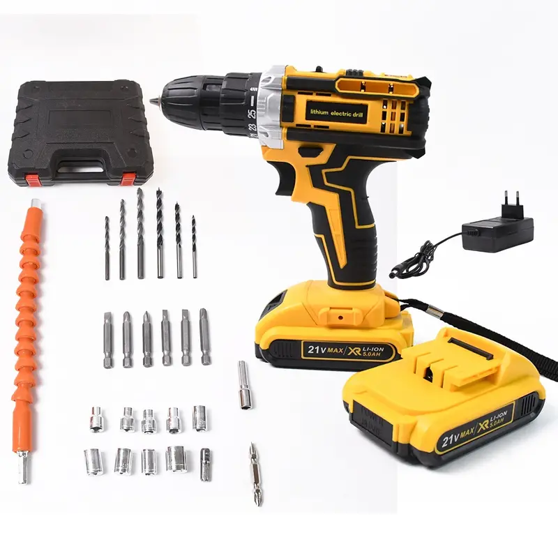 21V Dual-Battery Cordless Drill Kit With 29-Piece Accessory Set 1