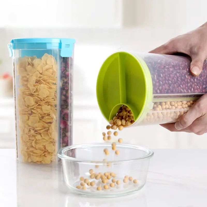 3-In-1 Airtight Transparent Storage Dispenser With Colorful Box Packaging 1