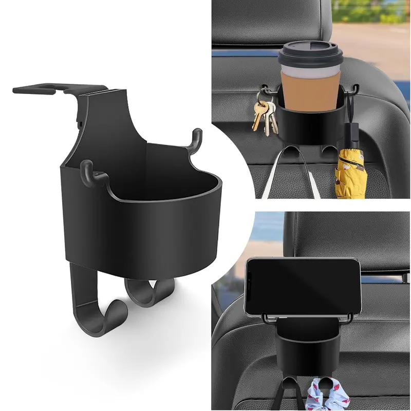 3-In-1 Backseat Car Organizer – Headrest Mount With Phone Holder & Hooks 1