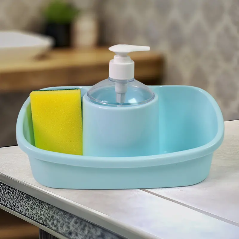 3-In-1 Hand Wash Dispenser With Integrated Sponge Holder (Single Set) 1