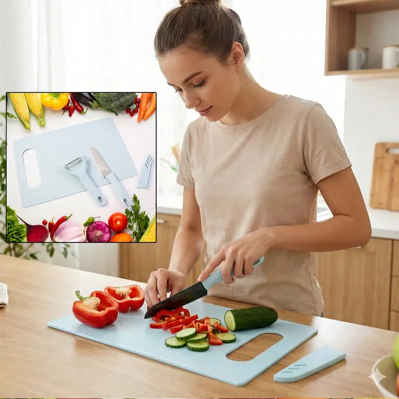 3-In-1 Kitchen Knife And Cutting Board Set – Compact Prep Solution 1