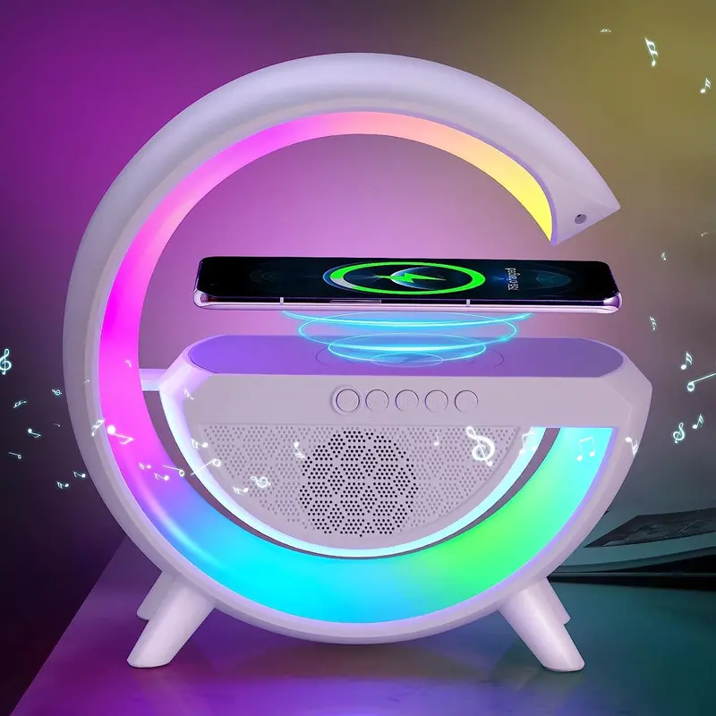 3-In-1 Smart Led Night Light – Bluetooth Speaker, Wireless Charger & Mood Lamp For Bedrooms & Parties 1
