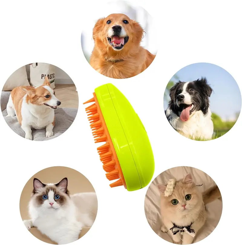 3-In-1 Steamy Cat Brush – Self-Cleaning Grooming Comb For Pet Hair Removal 1