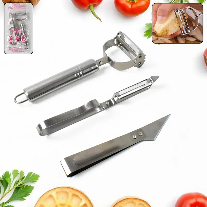 3-Piece Stainless Steel Vegetable & Fruit Peeler Set 1