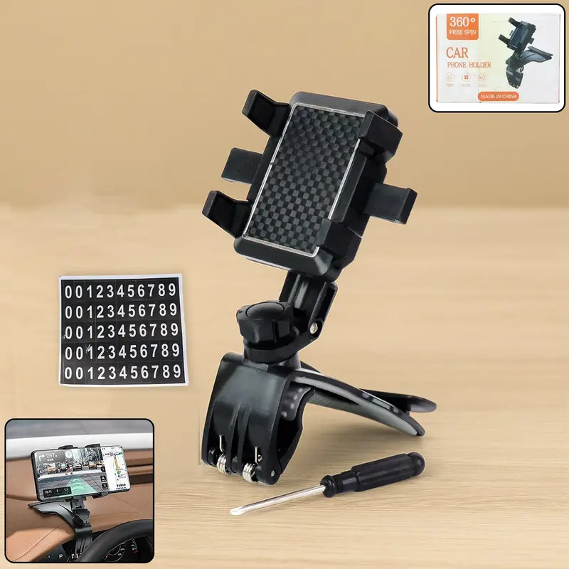 360° Adjustable Car Phone Mount – Universal Dashboard & Vent Clip Holder 1