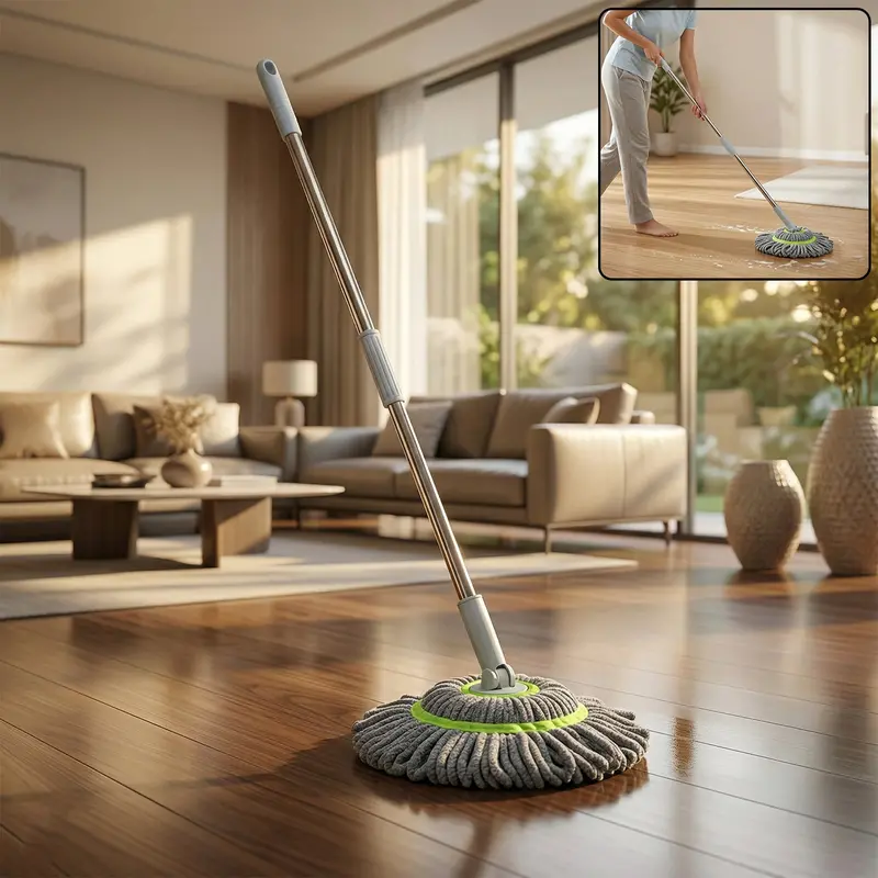 360-Degree Rotating Spin Mop For Effortless Floor Cleaning (1 Piece) 1