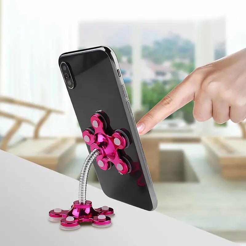 360° Rotating Suction Phone Mount – Dual-Side Adjustable Holder For Desk Or Car 1
