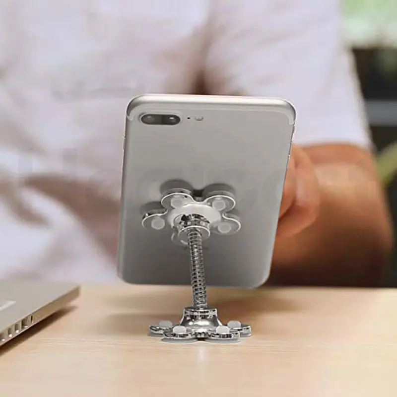 360° Swivel Phone Stand With Dual-Sided Suction Mount For Desk Or Car 1