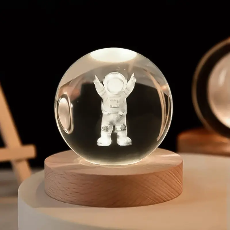3D Moon Crystal Night Light With Illuminated Base For Bedrooms 1