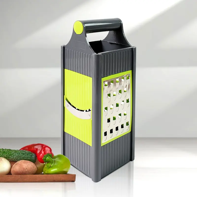 4-In-1 Adjustable Vegetable Slicer & Grater – Stainless Steel & Durable Plastic Combo 1