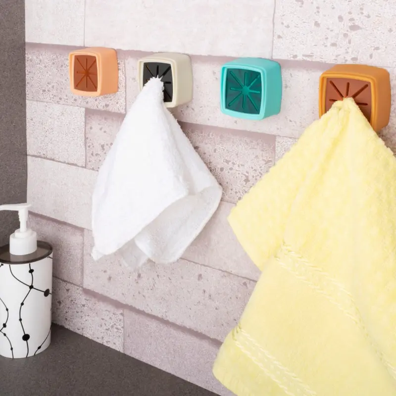 4-Piece Adhesive Towel Holder Set – No-Drill Wall Mount For Bath & Kitchen 1