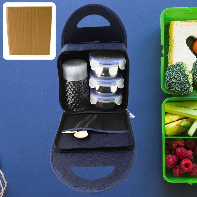 4-Piece Stainless Steel Airtight Lunch Container Set – Includes Leakproof Bottle 1