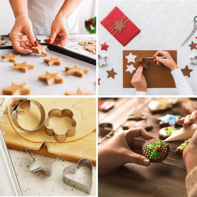 4-Piece Stainless Steel Cookie Cutter Set (Heart, Star, Flower) 1