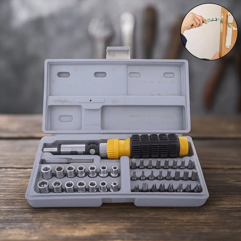 41-Piece Socket & Driver Accessory Kit – Comprehensive Mechanic’S Tool Set 1