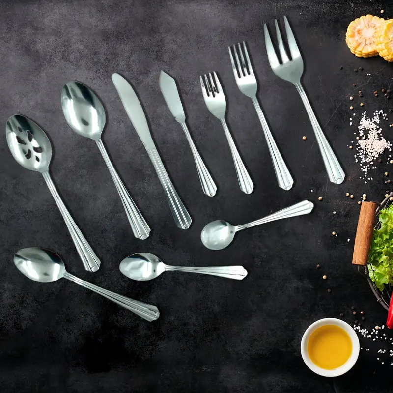 45-Piece Stainless Steel Flatware Set – Complete Cutlery Collection For Everyday & Formal Dining 1