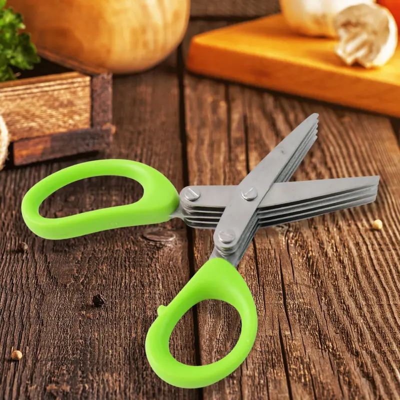 5-Blade Multipurpose Herb Scissors – Stainless Steel Precision Cutting Tool 1