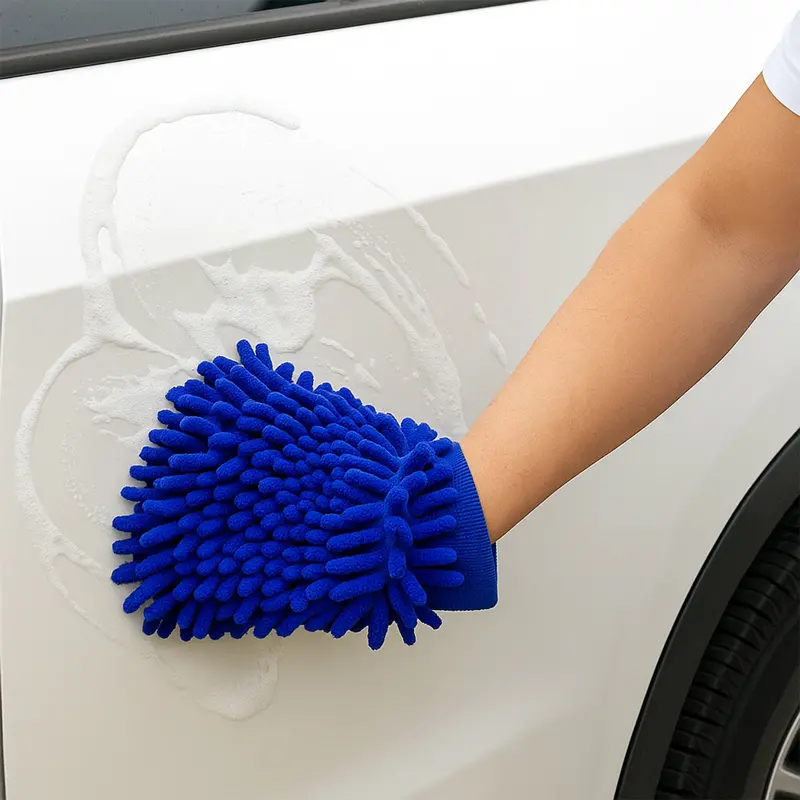 5-Piece Car & Bike Cleaning Kit – Microfiber Sponge, Gloves, And Absorbent Towels 1