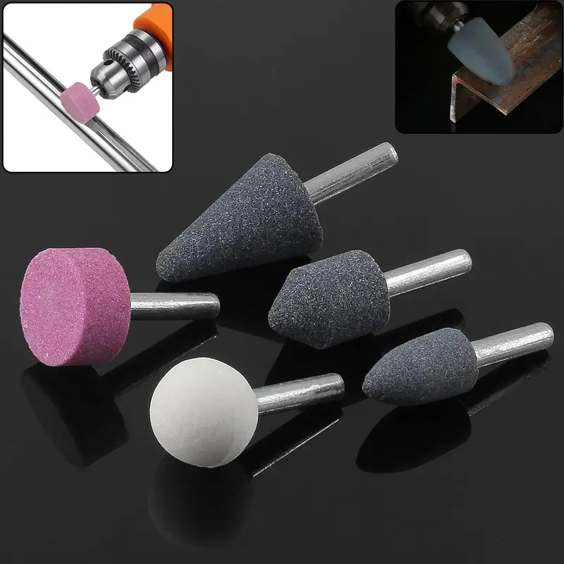 5-Piece Color-Assorted Shank-Mounted Abrasive Stones – Rotary Tool Accessories 1