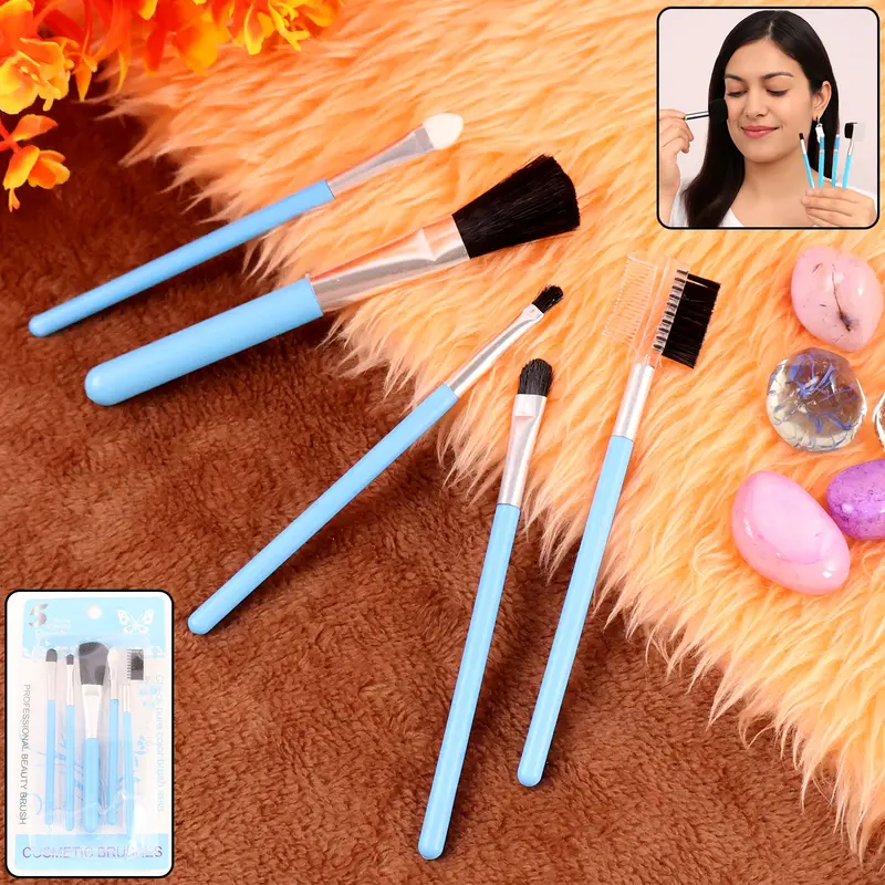 5-Piece Professional Makeup Brush Set – Synthetic Bristle Cosmetic Tools 1