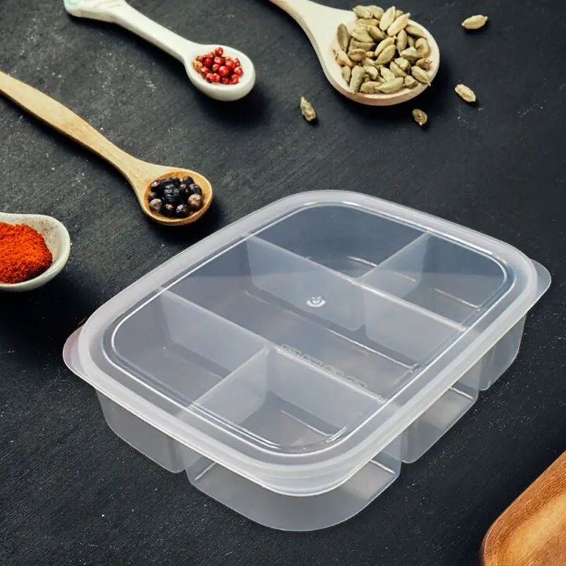 5-Section Reusable Plastic Lunch Container – Leak-Resistant Bento Box 1