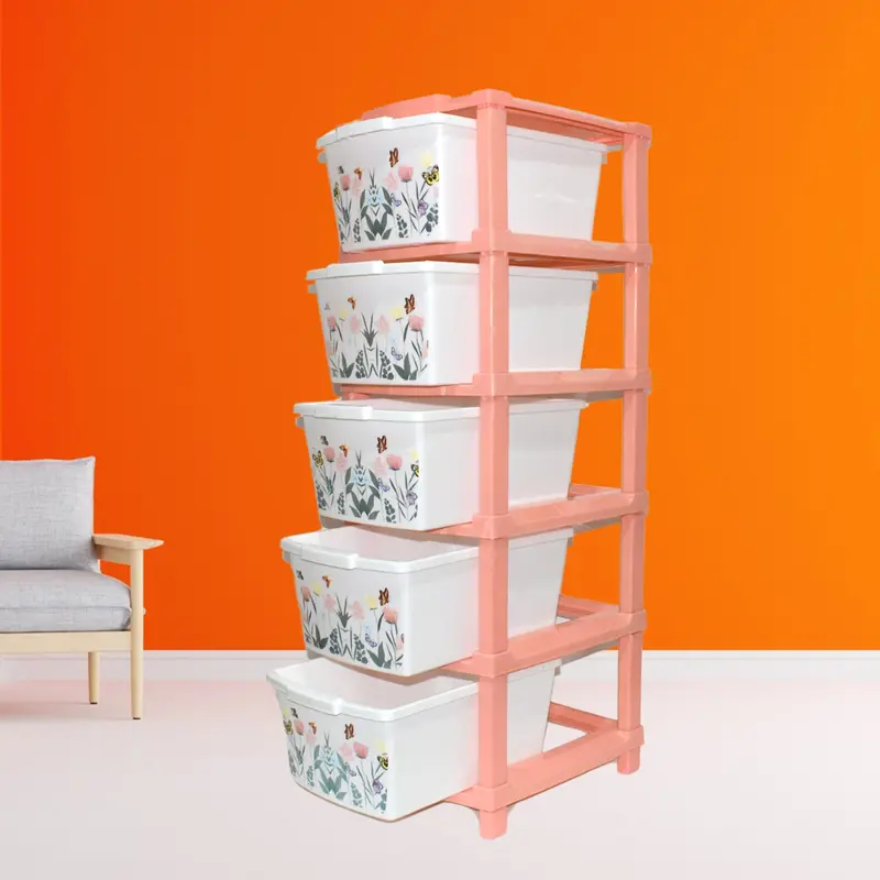 5-Tier Plastic Smart Drawer Organizer – Space-Saving Home Storage System 1