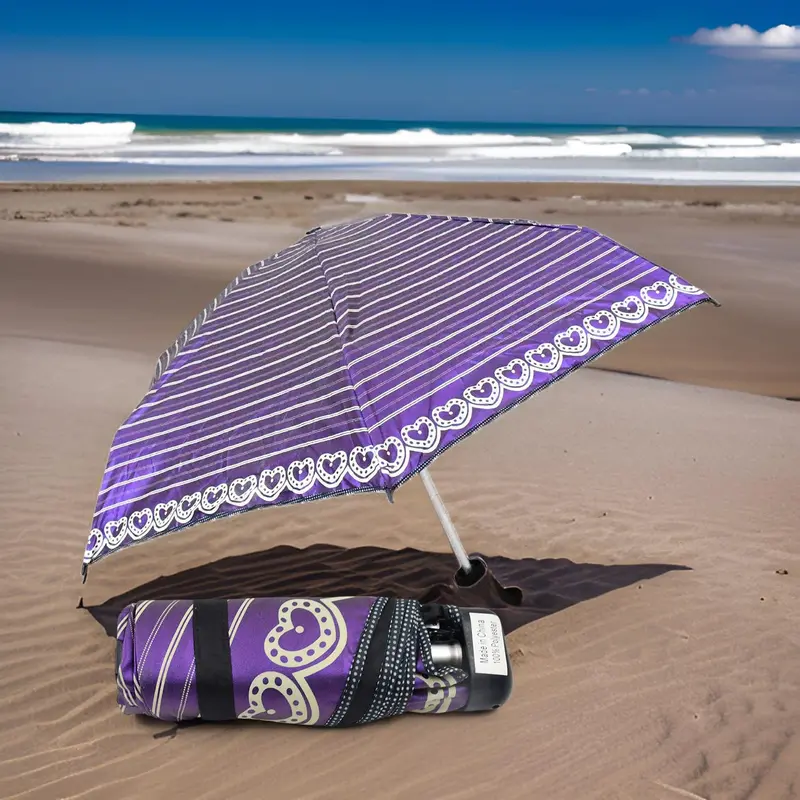 5-Tier Uv-Blocking 3-Fold Portable Sun Umbrella 1