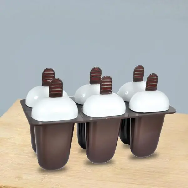 6-Cup Kulfi & Ice Candy Mold Set – Colorful Plastic Molds For Frozen Treats 1