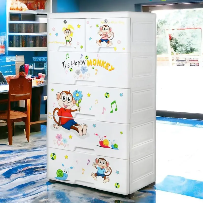 6-Drawer Kids' Plastic Storage Chest – Modular Toy & Clothing Organizer 1