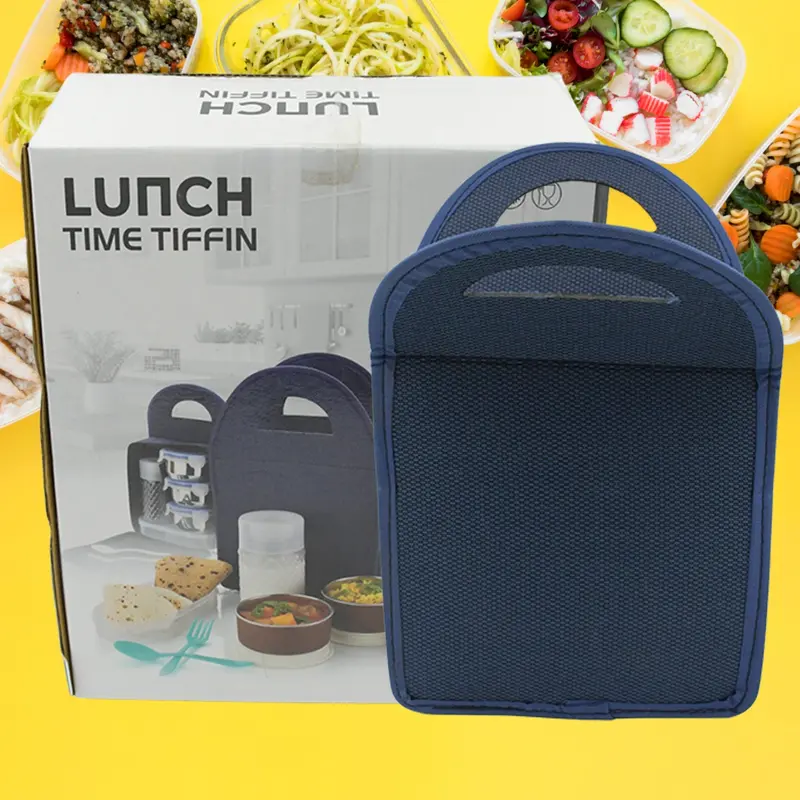 6-In-1 Insulated Stainless Steel Tiffin Set With Accessories – Includes Containers, Utensils, Bottle & Carry Bag 1