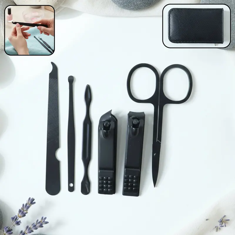 6-Piece Professional Manicure & Pedicure Tool Set – Compact Grooming Essentials 1