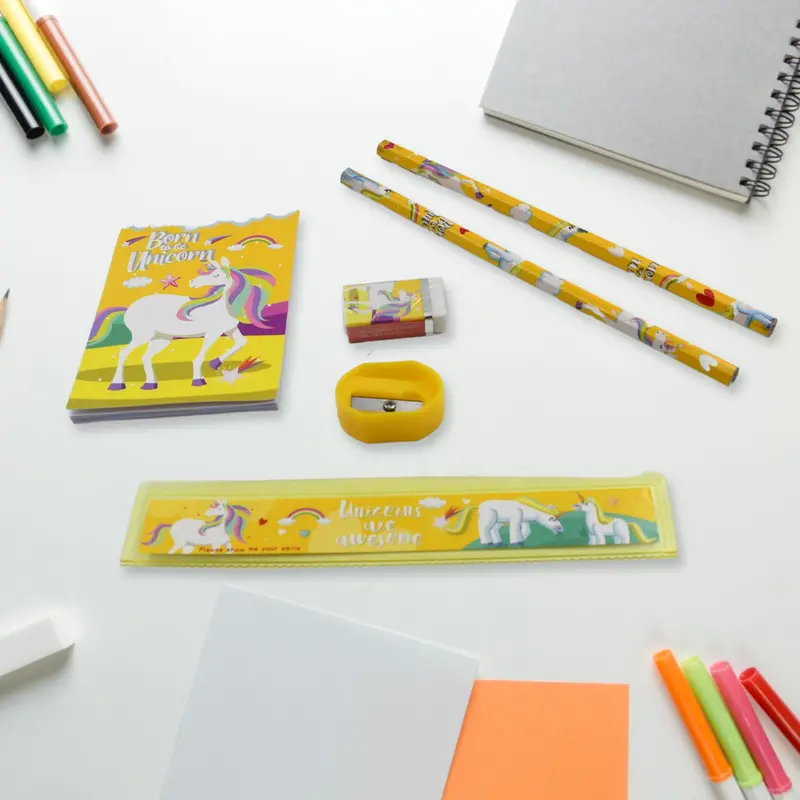 6-Piece School & Office Stationery Set – Includes Pencil, Ruler, Eraser, Sharpener, And More (Gift-Ready) 1