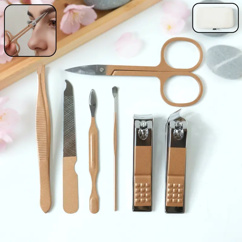 7-Piece Premium Manicure Pedicure Kit – Assorted Design Grooming Collection 1