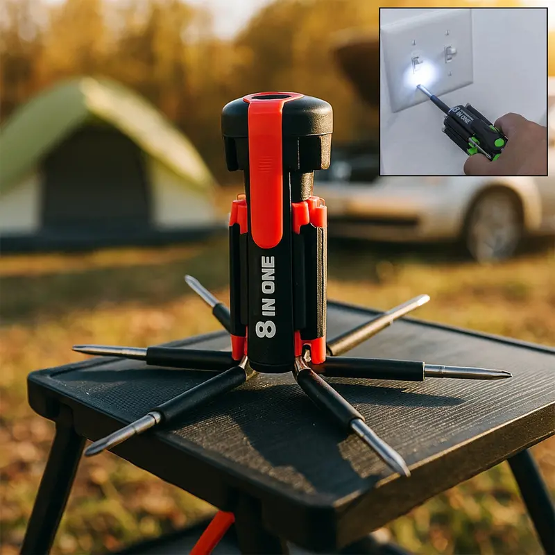 8-In-1 Led Illuminated Multi-Tool Screwdriver Kit – Pocket-Sized Repair Solution 1